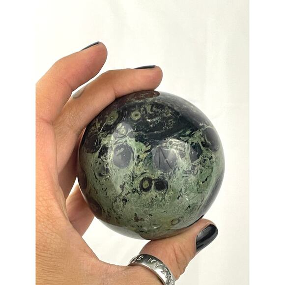 Kambaba Jasper Natural Stone Crystal Quartz Ball 372g Healing Sphere 63mm - Picture 6 of 14